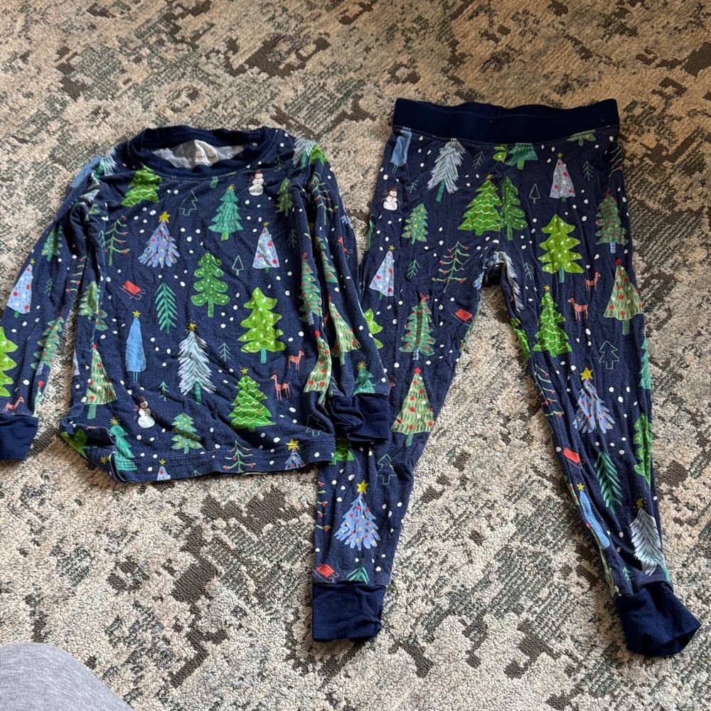Little Sleepies Forest Fun Pajama Set - Navy and Green
